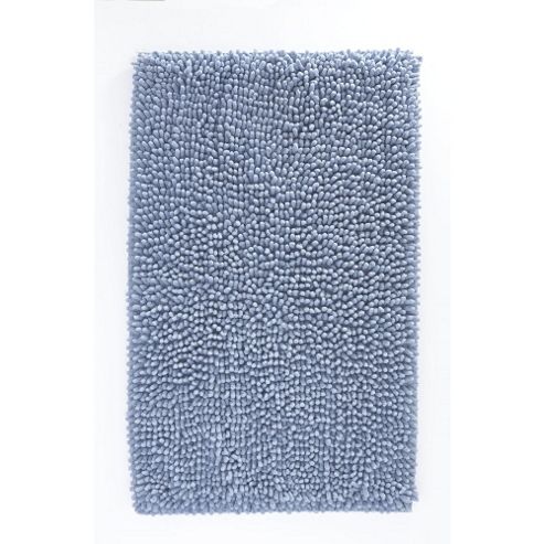 Image of Catherine Lansfield Microfibre Chenille Bath Mat - Blue