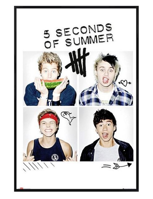 Image of Gloss Black Framed 5 Seconds Of Summer She Looks So Perfect Poster