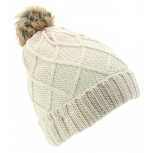 Image of Audio Beanie Diamond Knit Cream