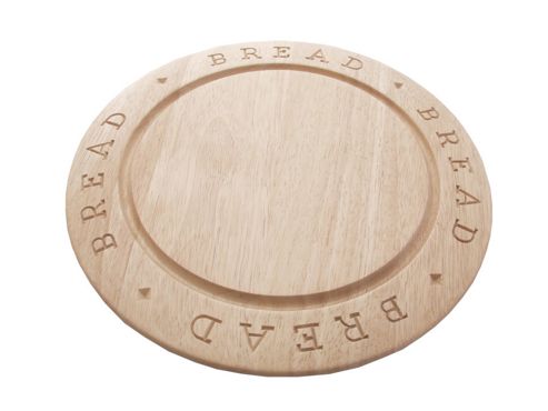Image of Stow 1210 Rubberwood Bread Board Rnd Carved