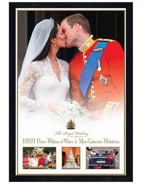 Image of Black Wooden Framed The Royal Wedding Poster