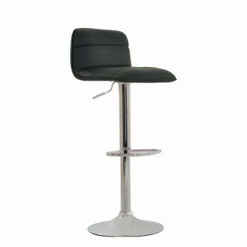 Image of Danube Black Faux Leather Bar Stool