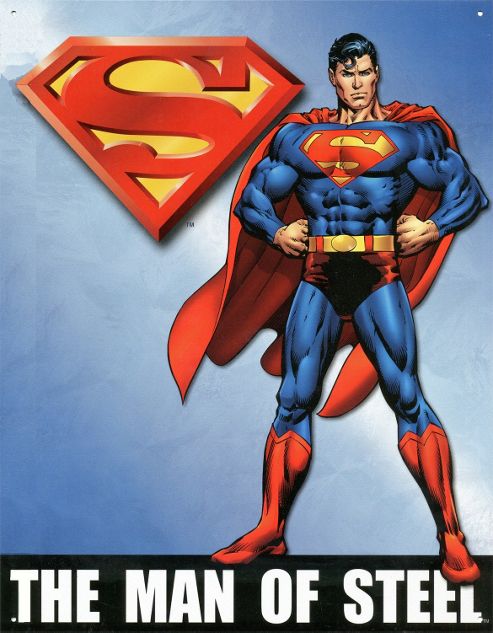 Image of Superman The Man Of Steel Tin Sign