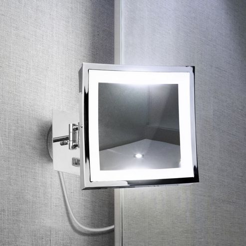Image of La Creu 1 Light Bathroom Mirror In Chrome