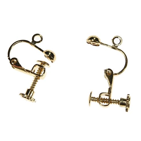 Image of Screw On Hinged Earring With Loop - Gold - 2 Pack