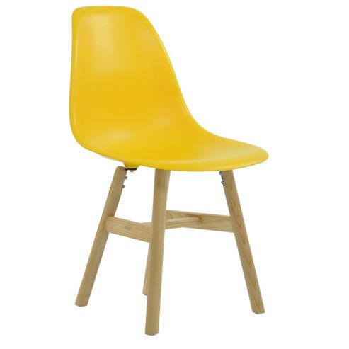 Image of Frw Dining Chair Yellow Natural Leg