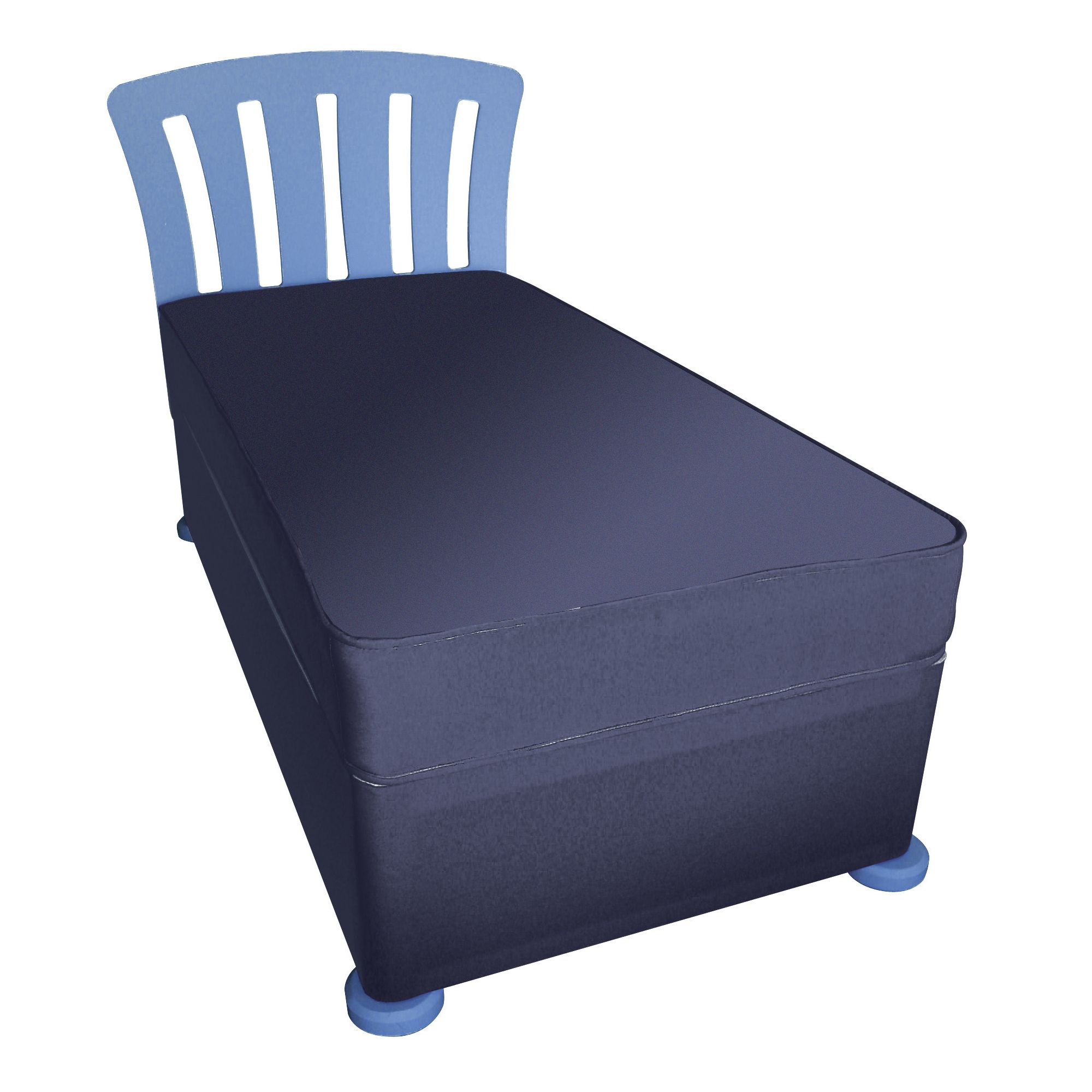 Kidsaw Single Divan with Mattress, Headboard and Bunfeet - Blue at Tesco Direct