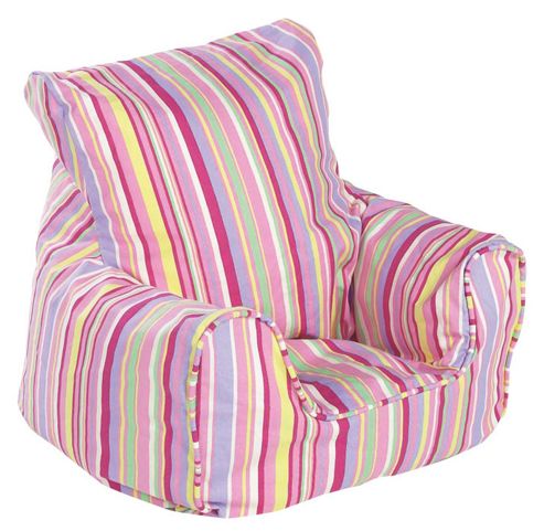 Image of Just 4 Kidz Kids 44cm Practical Bean Chair - Candy Stripe