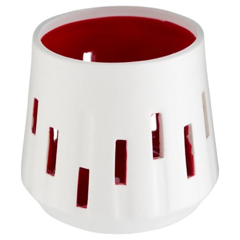 Image of Tesco Ceramic Cut Out Tealight, Red