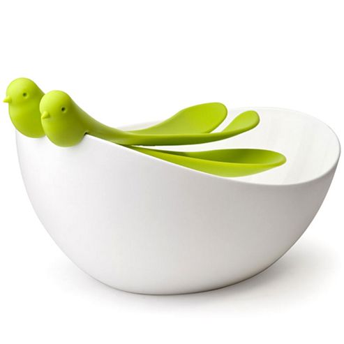 Image of Sparrow Salad Bowl And Serving Spoons