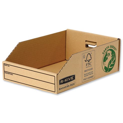Image of Fellowes Basics Parts Bin Corrugated Fibreboard Packed Flat W200xd280xh102mm Ref 07355 [pack 50]