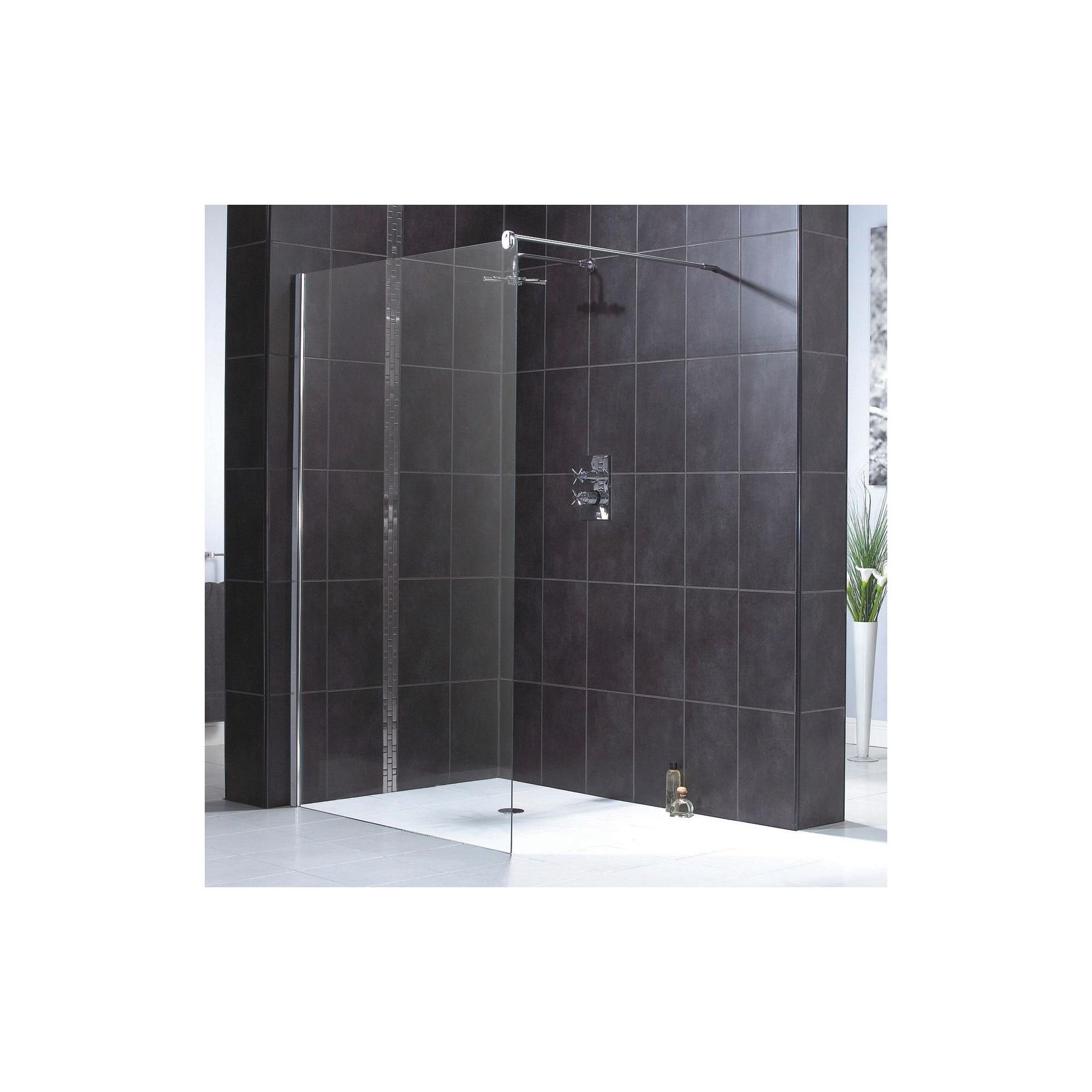 Aqualux Shine Wet Room Glass Shower Panel, 1200mm Wide, 6mm Glass at Tesco Direct