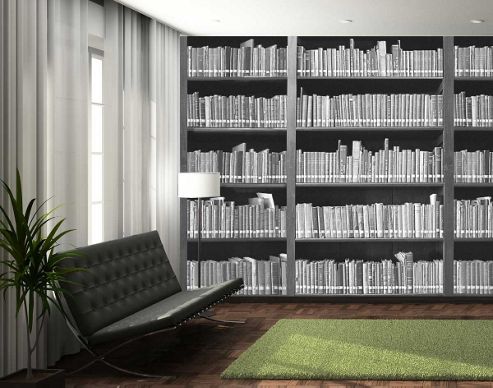 Image of 1wall Giant Monochrome Bookshelf Wall Mural