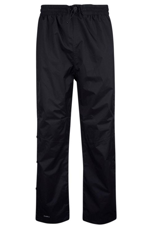 Image of Mens Downpour Rain Overtrousers Short Length Waterproof Walking Hiking Trousers - Black