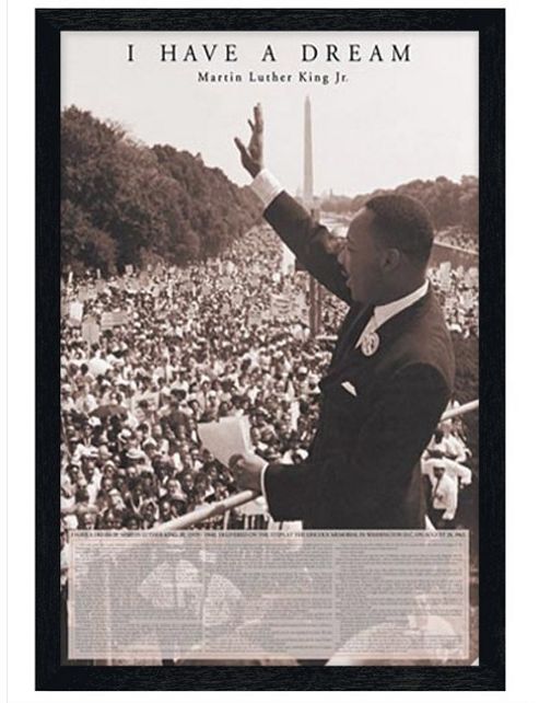 Image of Martin Luther King I Have A Dream Speech Black Wooden Framed Mlk Poster
