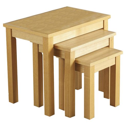Image of Home Essence Alexander Nest Of Tables In Natural Oak Veneer
