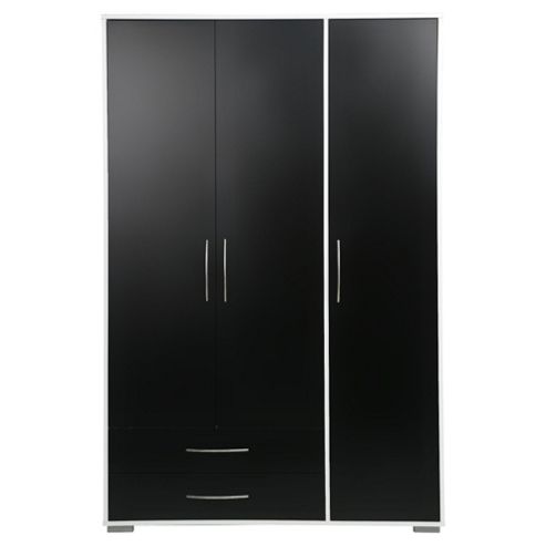 Image of Newport Triple 2 Drawer Wardrobe Black