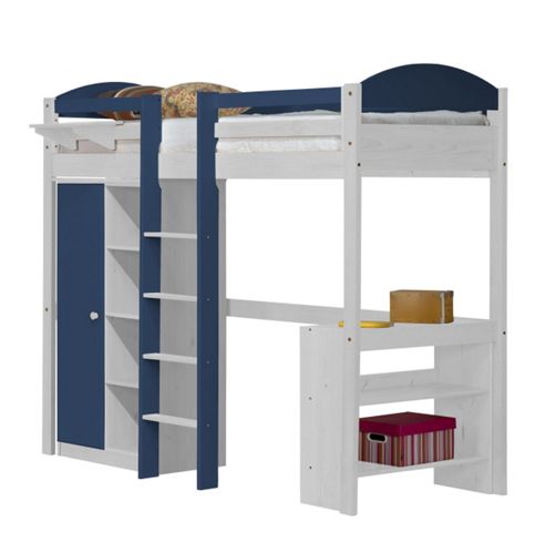Image of Maximus High Sleeper Set 1 Central Ladder White With Blue Details