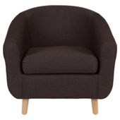 Retro Fabric Tub Chair Charcoal