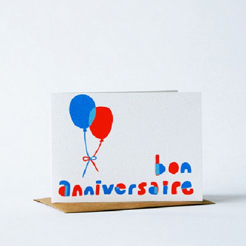 Image of Yellow Owl Workshop Card - Bon Anniversaire