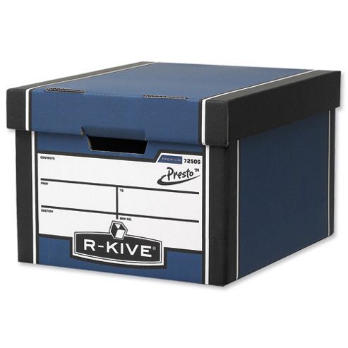 Image of Fellowes R-kive Premium 725 Classic Storage Box Inside W330xd381xh254mm Blue White Ref 7250603 [pack 10]