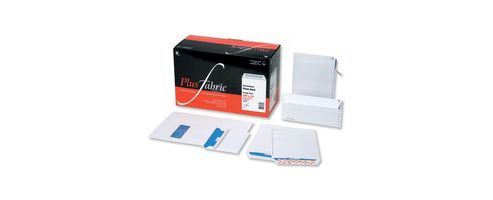 Image of Plus Fabric Envelopes Pocket Press Seal 110gsm C5 White [pack 500]