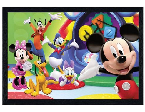 Image of Black Wooden Framed Disney Mickey Mouse Clubhouse Gang Poster