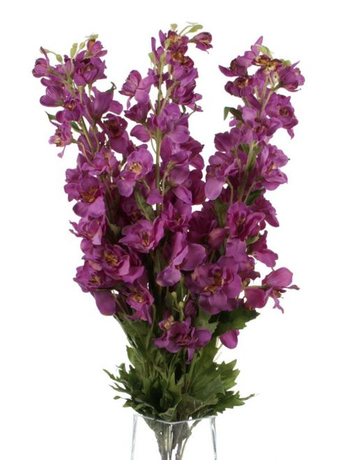 Image of Artificial 80cm Single Stem Magenta Delphiniums X 6
