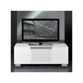 Triskom Stainless Steel / Glass TV Stand for LCD / Plasmas - White Glass