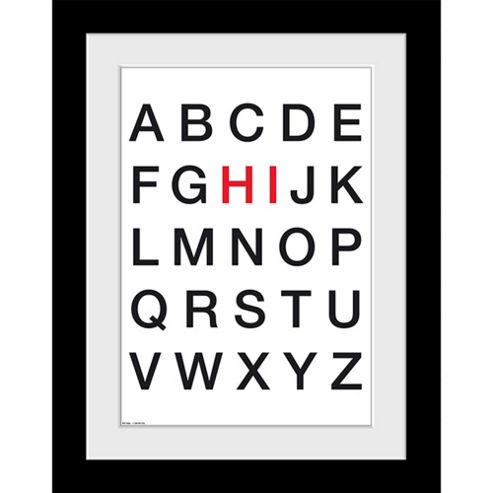 Image of Alphabet Hi Framed Print, 30x40cm
