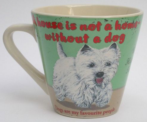 Image of Martin Wiscombe Conical Dog Design Mug, Westie