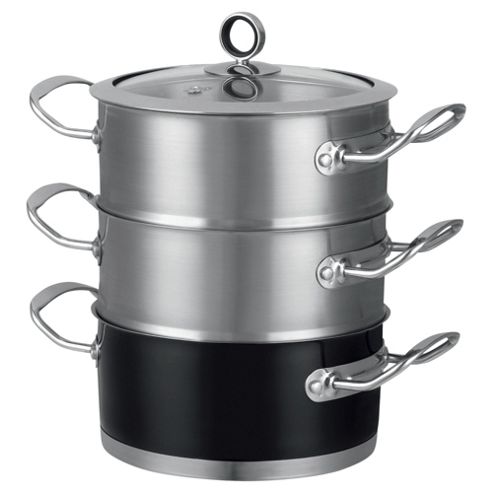 Image of Morphy Richards Accents 3 Tier Steamer, Black