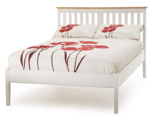 Image of Serene Furnishings Grace Low Foot End Bed - Golden Cherry With Opal White - Small Double