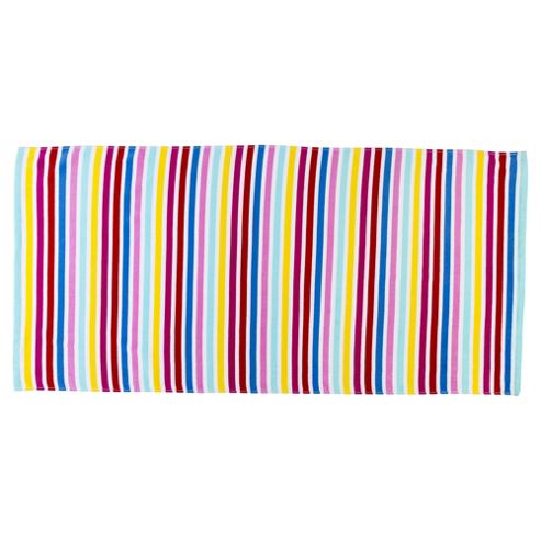 Image of Tesco Pink Stripe Beach Towel