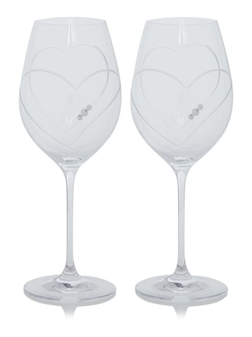 Image of S/2 Twin Heart Red Wine