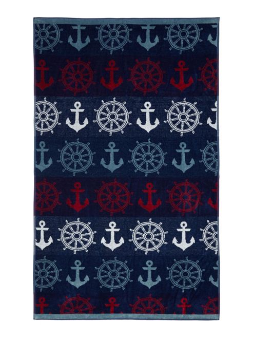 Image of Linea Nauical Anchor Beach Towel