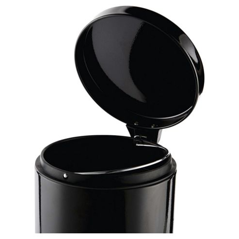 Image of Tesco Round Metal Bathroom Bin, Black