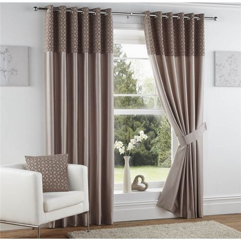 Image of Curtina Woburn Mink 66x72 Inches (168x183cm) Eyelet Curtains