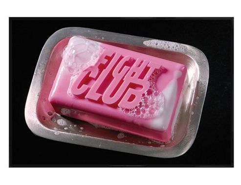 Image of Gloss Black Framed Fight Club Soap Bar Poster