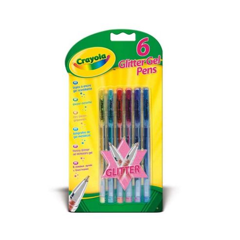 Image of Crayola Glitter Gel pens, 6 Pack