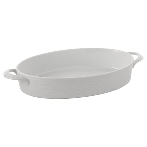 Image of Tesco Orbit Oval Porcelain Roasting Dish, White