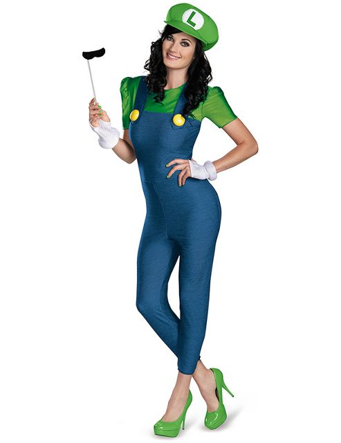 Image of Adult Luigi Deluxe Ladies Costume Large