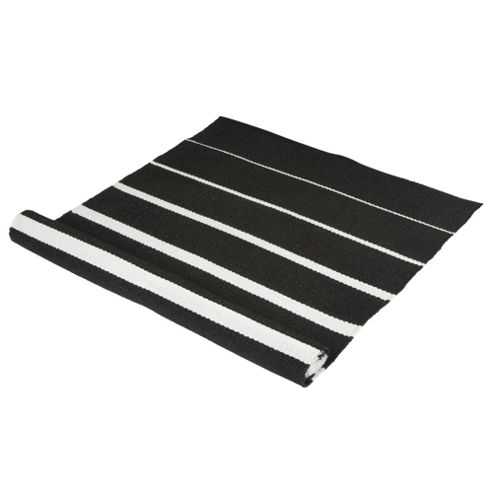 Image of Eightmood Degrade Black Plain Rug - 70 Cm X 240 Cm (2 Ft 4 In X 7 Ft 10 In)
