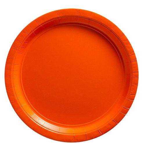 Image of Orange Party Paper Plates 22.8cm