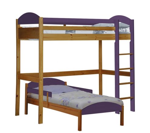 Image of Maximus L Shape High Sleeper Antique With Lilac Details
