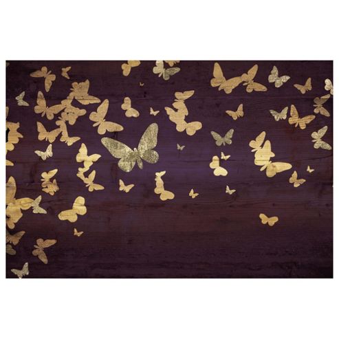 Image of Gold Glitter Butterflies 80x50cm