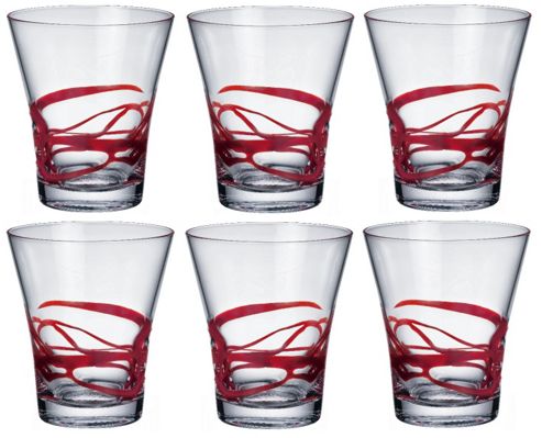 Image of Bormioli Rocco Ceralacca Tumblers Glasses - 385ml - 13oz - Red - Set Of 6