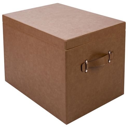 Image of Brown Faux Leather Trunk