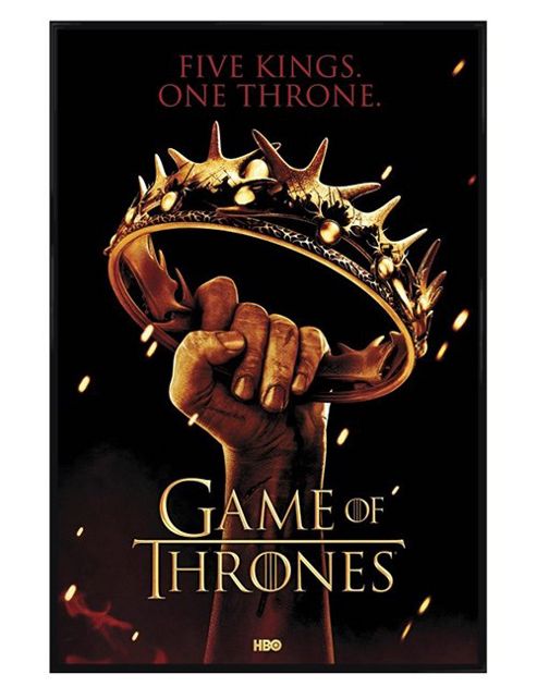 Image of Game Of Thrones Gloss Black Framed Five Kings One Throne Got Poster
