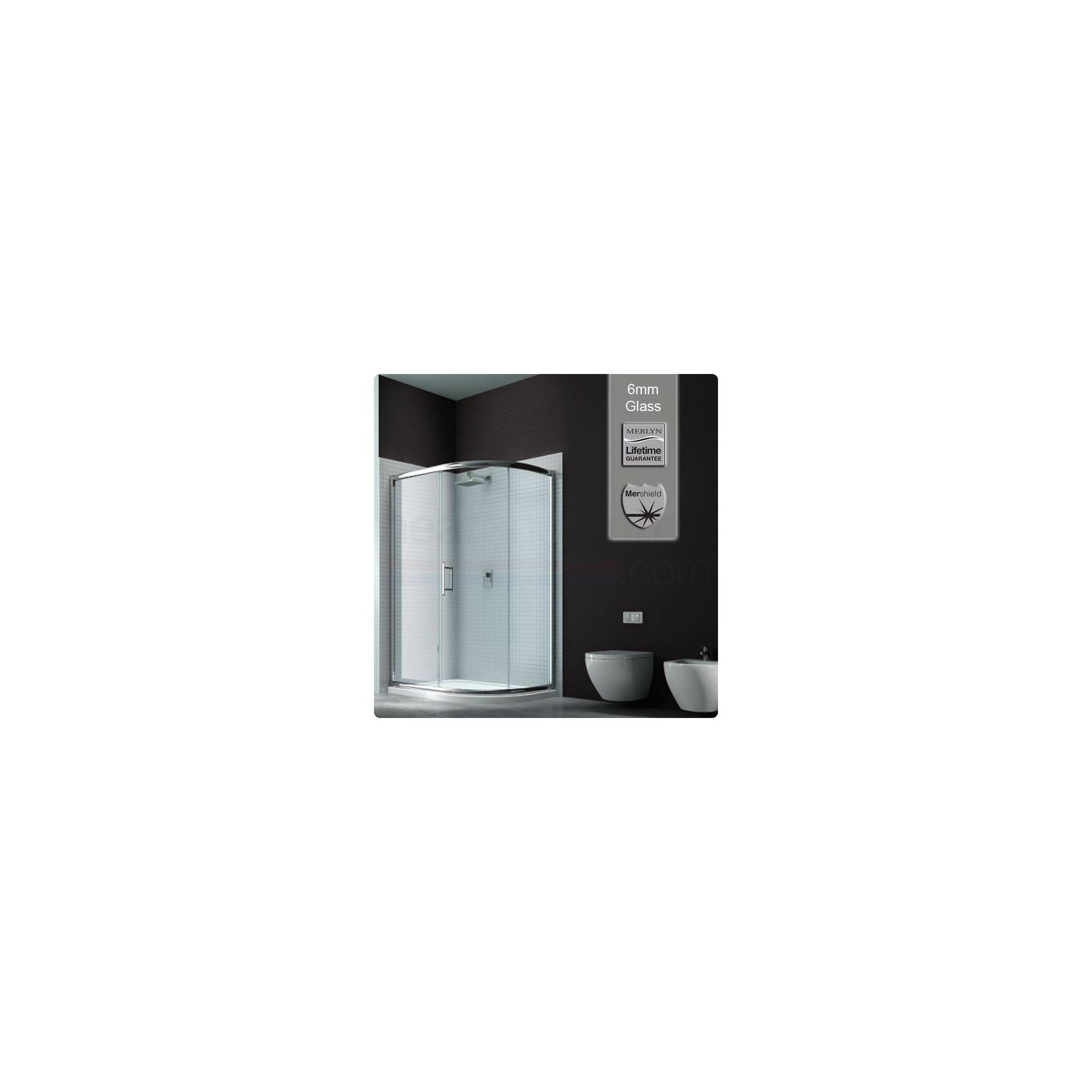 Merlyn Series 6 Sliding 1 Door Offset Quadrant Shower Enclosure, 1200mm x 800mm, Low Profile Tray, 8mm Glass at Tesco Direct